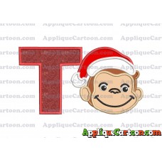 Curious George Applique 03 Embroidery Design With Alphabet T