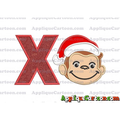Curious George Applique 03 Embroidery Design With Alphabet X