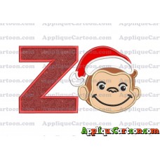Curious George Applique 03 Embroidery Design With Alphabet Z