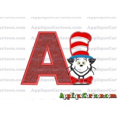 Dr Seuss Cat in The Hat 02 Applique Embroidery Design With Alphabet A