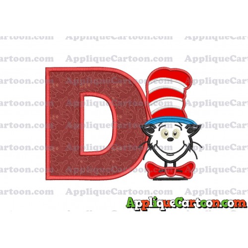 Dr Seuss Cat in The Hat 02 Applique Embroidery Design With Alphabet D