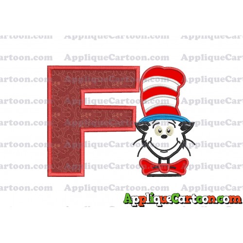 Dr Seuss Cat in The Hat 02 Applique Embroidery Design With Alphabet F