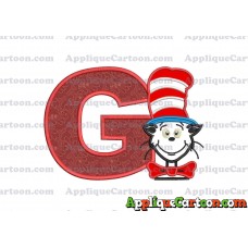 Dr Seuss Cat in The Hat 02 Applique Embroidery Design With Alphabet G