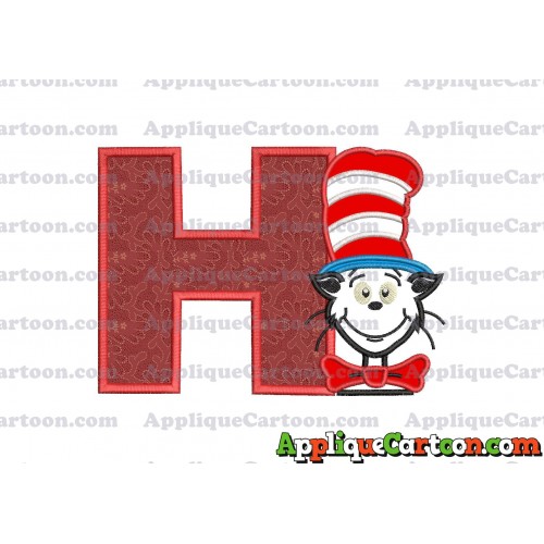 Dr Seuss Cat in The Hat 02 Applique Embroidery Design With Alphabet H