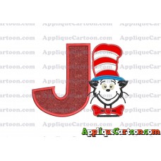 Dr Seuss Cat in The Hat 02 Applique Embroidery Design With Alphabet J