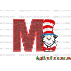 Dr Seuss Cat in The Hat 02 Applique Embroidery Design With Alphabet M