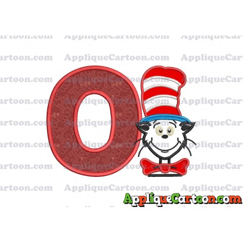 Dr Seuss Cat in The Hat 02 Applique Embroidery Design With Alphabet O