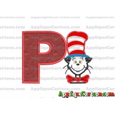 Dr Seuss Cat in The Hat 02 Applique Embroidery Design With Alphabet P