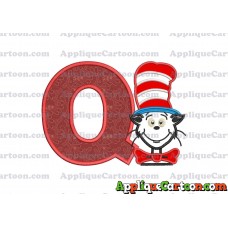 Dr Seuss Cat in The Hat 02 Applique Embroidery Design With Alphabet Q