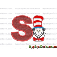 Dr Seuss Cat in The Hat 02 Applique Embroidery Design With Alphabet S