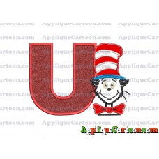 Dr Seuss Cat in The Hat 02 Applique Embroidery Design With Alphabet U