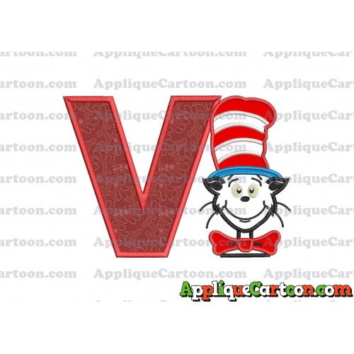 Dr Seuss Cat in The Hat 02 Applique Embroidery Design With Alphabet V
