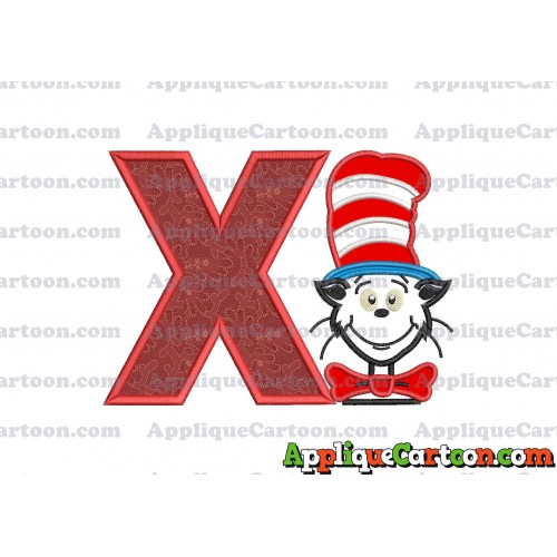 Dr Seuss Cat in The Hat 02 Applique Embroidery Design With Alphabet X