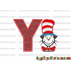 Dr Seuss Cat in The Hat 02 Applique Embroidery Design With Alphabet Y