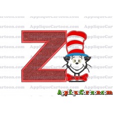 Dr Seuss Cat in The Hat 02 Applique Embroidery Design With Alphabet Z