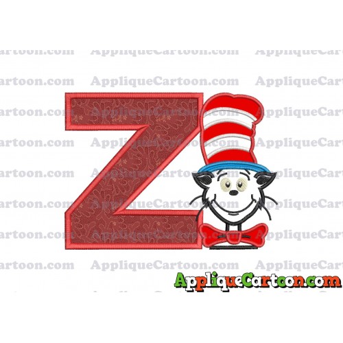 Dr Seuss Cat in The Hat 02 Applique Embroidery Design With Alphabet Z