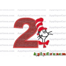 Dr Seuss Cat in The Hat Applique 02 Embroidery Design Birthday Number 2