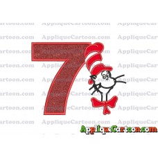 Dr Seuss Cat in The Hat Applique 02 Embroidery Design Birthday Number 7