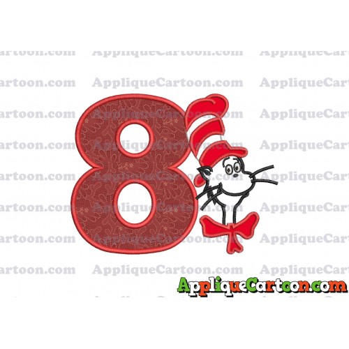 Dr Seuss Cat in The Hat Applique 02 Embroidery Design Birthday Number 8