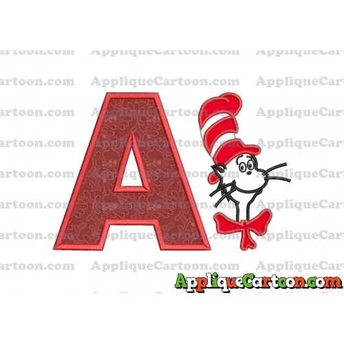Dr Seuss Cat in The Hat Applique 02 Embroidery Design With Alphabet A