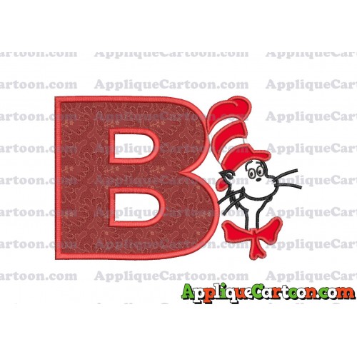 Dr Seuss Cat in The Hat Applique 02 Embroidery Design With Alphabet B