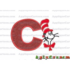 Dr Seuss Cat in The Hat Applique 02 Embroidery Design With Alphabet C