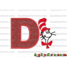 Dr Seuss Cat in The Hat Applique 02 Embroidery Design With Alphabet D