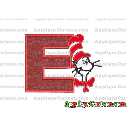 Dr Seuss Cat in The Hat Applique 02 Embroidery Design With Alphabet E