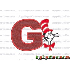 Dr Seuss Cat in The Hat Applique 02 Embroidery Design With Alphabet G