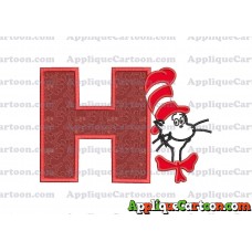 Dr Seuss Cat in The Hat Applique 02 Embroidery Design With Alphabet H