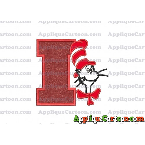 Dr Seuss Cat in The Hat Applique 02 Embroidery Design With Alphabet I