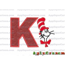 Dr Seuss Cat in The Hat Applique 02 Embroidery Design With Alphabet K
