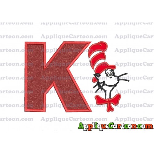 Dr Seuss Cat in The Hat Applique 02 Embroidery Design With Alphabet K