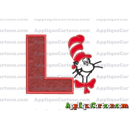 Dr Seuss Cat in The Hat Applique 02 Embroidery Design With Alphabet L