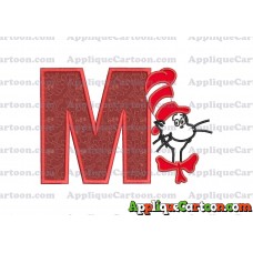 Dr Seuss Cat in The Hat Applique 02 Embroidery Design With Alphabet M