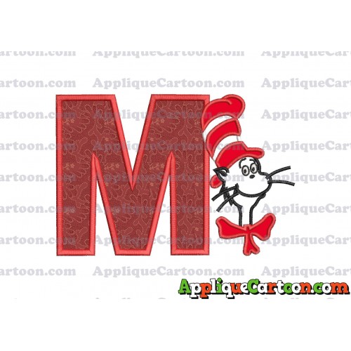 Dr Seuss Cat in The Hat Applique 02 Embroidery Design With Alphabet M