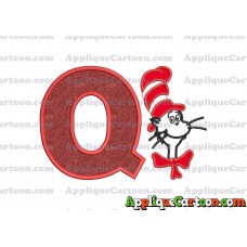 Dr Seuss Cat in The Hat Applique 02 Embroidery Design With Alphabet Q