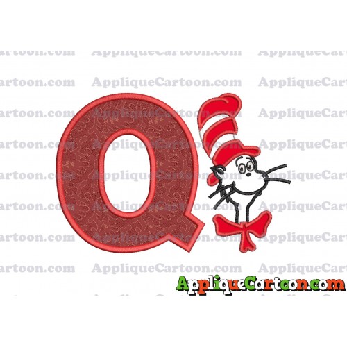 Dr Seuss Cat in The Hat Applique 02 Embroidery Design With Alphabet Q