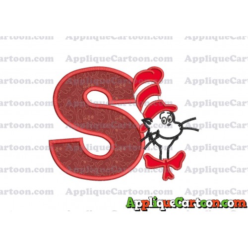 Dr Seuss Cat in The Hat Applique 02 Embroidery Design With Alphabet S