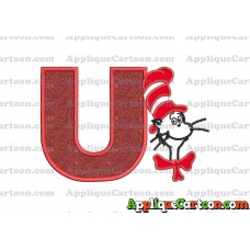 Dr Seuss Cat in The Hat Applique 02 Embroidery Design With Alphabet U