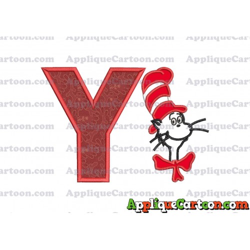 Dr Seuss Cat in The Hat Applique 02 Embroidery Design With Alphabet Y