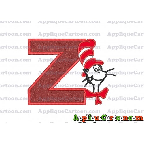 Dr Seuss Cat in The Hat Applique 02 Embroidery Design With Alphabet Z