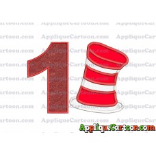 Dr Seuss Cat in the Hat Applique Embroidery Design Birthday Number 1