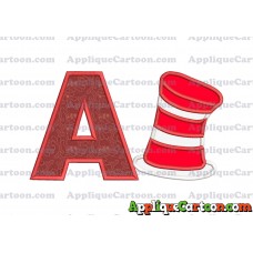 Dr Seuss Cat in the Hat Applique Embroidery Design With Alphabet A