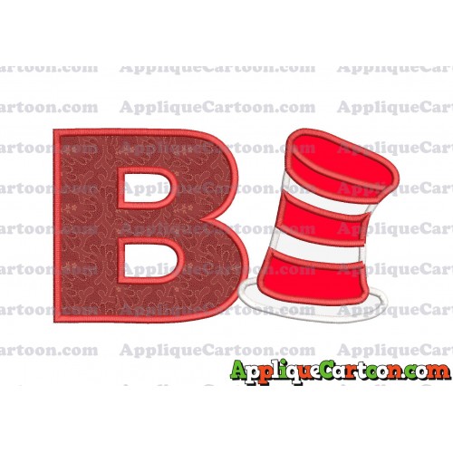 Dr Seuss Cat in the Hat Applique Embroidery Design With Alphabet B