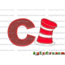 Dr Seuss Cat in the Hat Applique Embroidery Design With Alphabet C