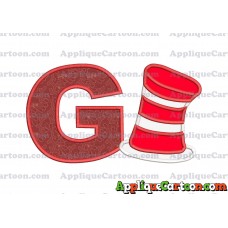 Dr Seuss Cat in the Hat Applique Embroidery Design With Alphabet G