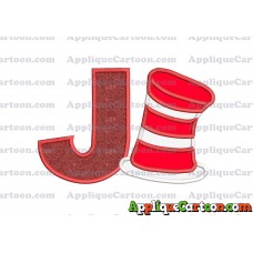 Dr Seuss Cat in the Hat Applique Embroidery Design With Alphabet J