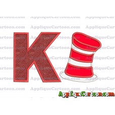 Dr Seuss Cat in the Hat Applique Embroidery Design With Alphabet K