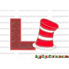 Dr Seuss Cat in the Hat Applique Embroidery Design With Alphabet L